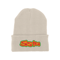 Sista Embroidered Logo Original cuffed long beanie – Rave inspired 90s streetwear, retro fashion from Have a nice day london store 