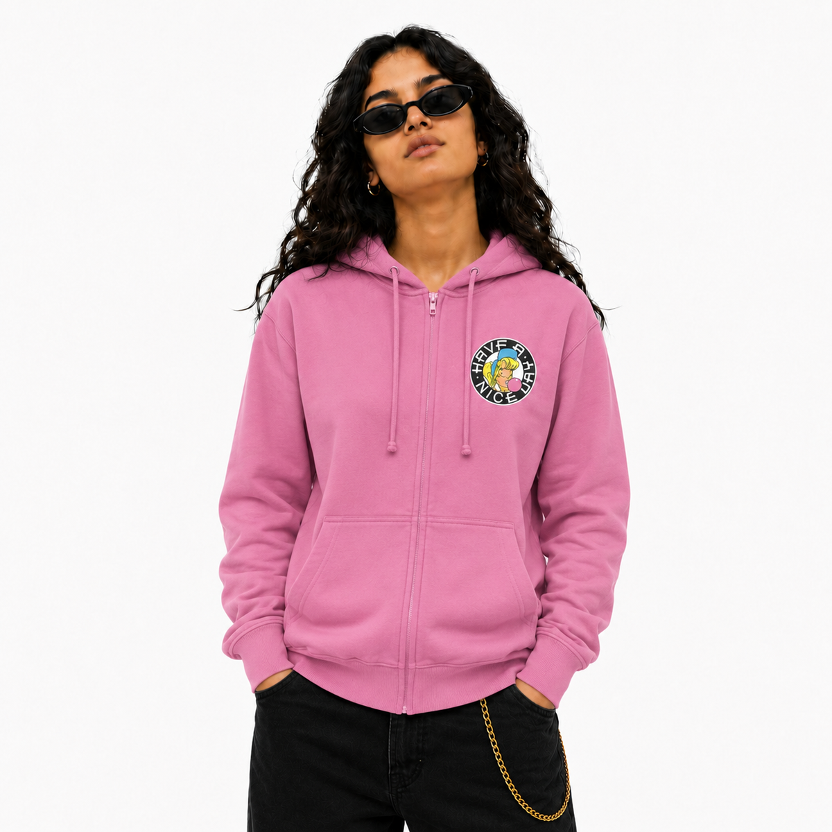 SHURL The Girl  - 90's Classic Left Breast  Logo Zip Hood
