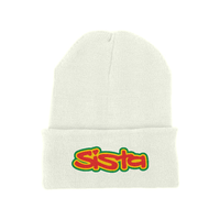 Sista Embroidered Logo Original cuffed long beanie – Rave inspired 90s streetwear, retro fashion from Have a nice day london store 