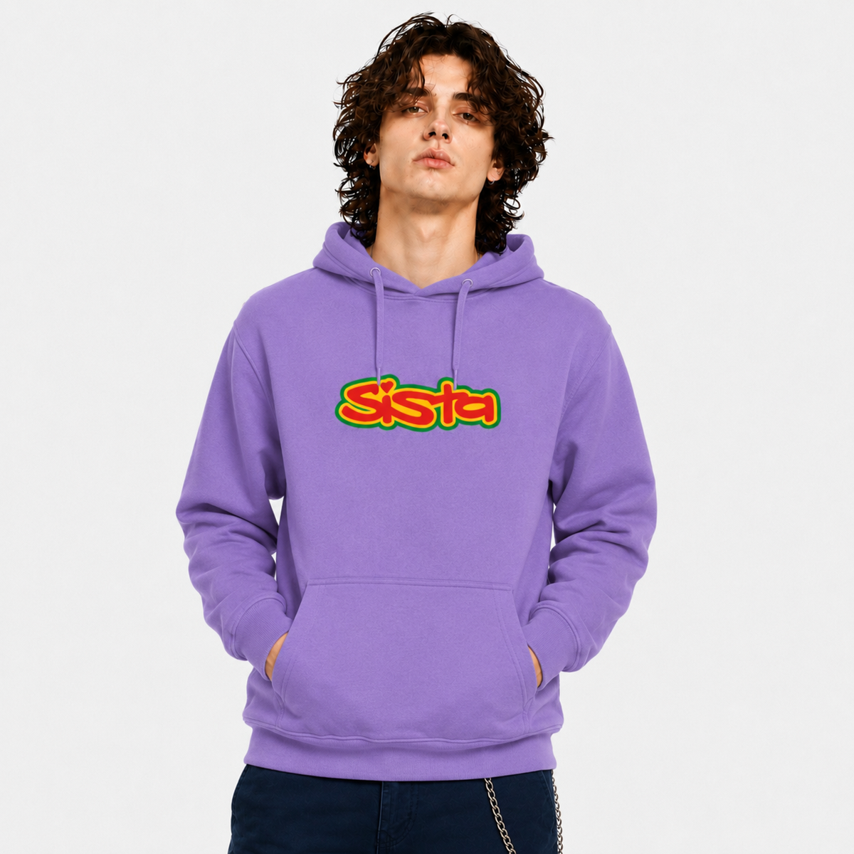 Sista Large Logo Front Print Hood