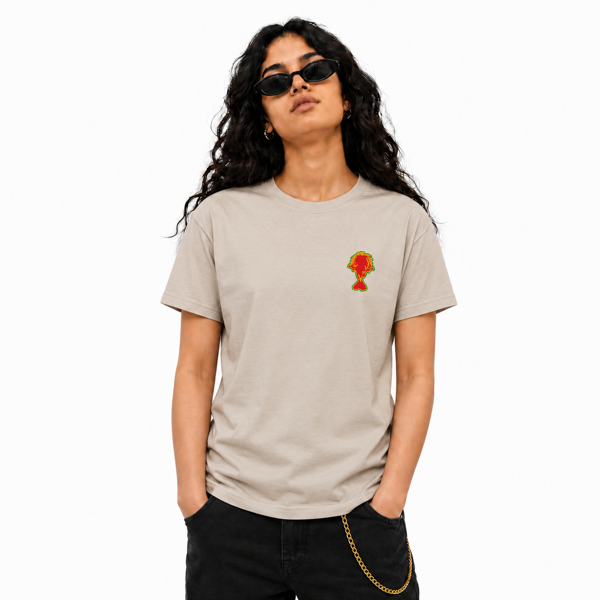 Sista embroidered ￼silhouette, small left breast