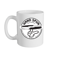 Handspun Records White Logo Mug – Rave inspired 90s streetwear, retro fashion from Have a nice day london store 