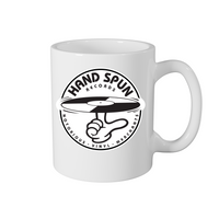 Handspun Records White Logo Mug – Rave inspired 90s streetwear, retro fashion from Have a nice day london store 