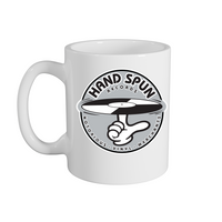 Handspun Records Grey Logo Mug – Rave inspired 90s streetwear, retro fashion from Have a nice day london store 