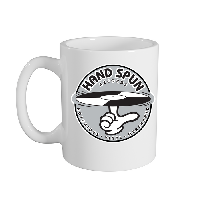 Handspun Records Grey Logo Mug – Rave inspired 90s streetwear, retro fashion from Have a nice day london store 