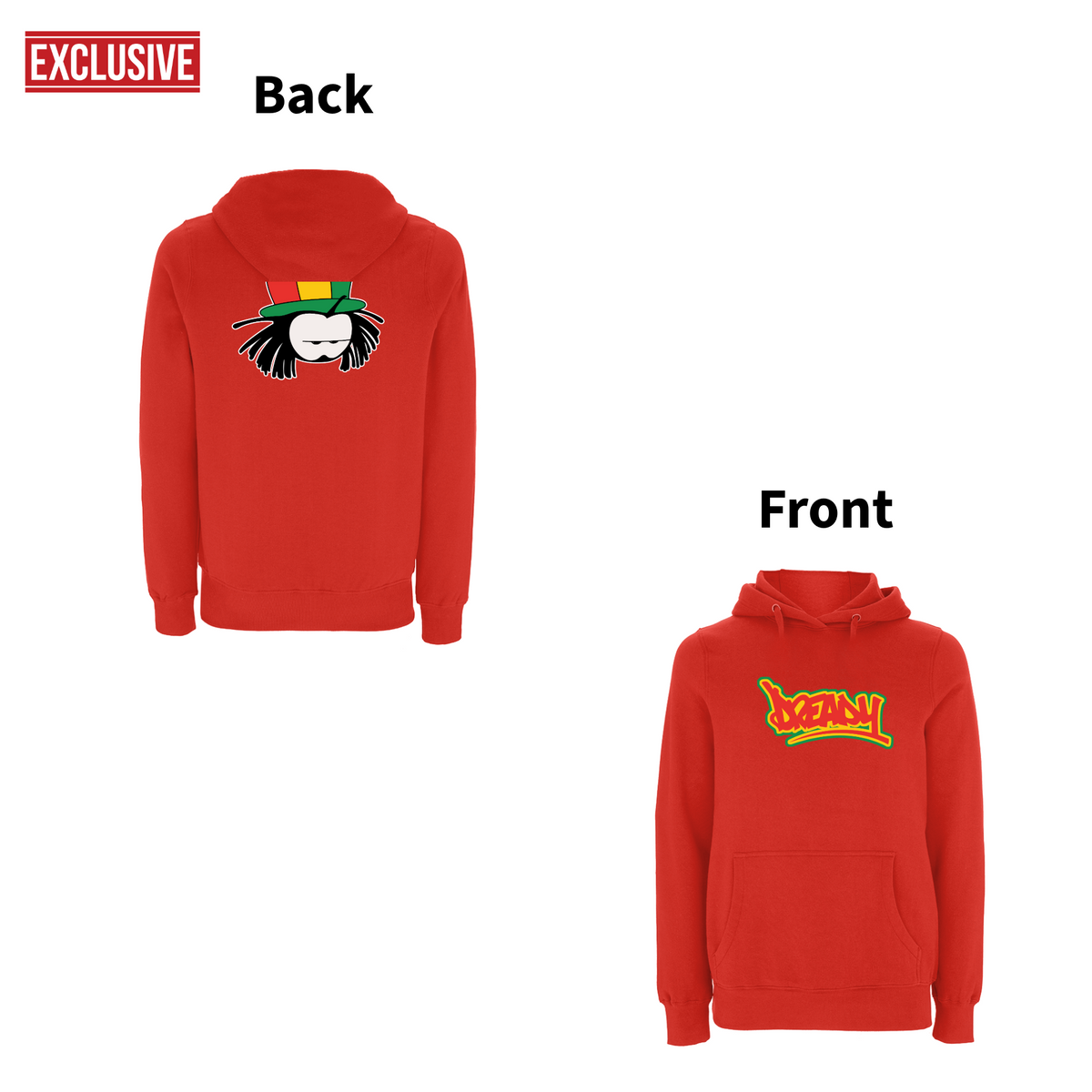 Dready Exclusive  90's Classic Front and Back Print Hoodie – Rave inspired 90s streetwear, retro fashion from Have a nice day london store 