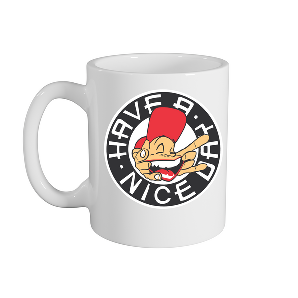 Have A Nice Day Sam The Man Mug – Rave inspired 90s streetwear, retro fashion from Have a nice day london store 