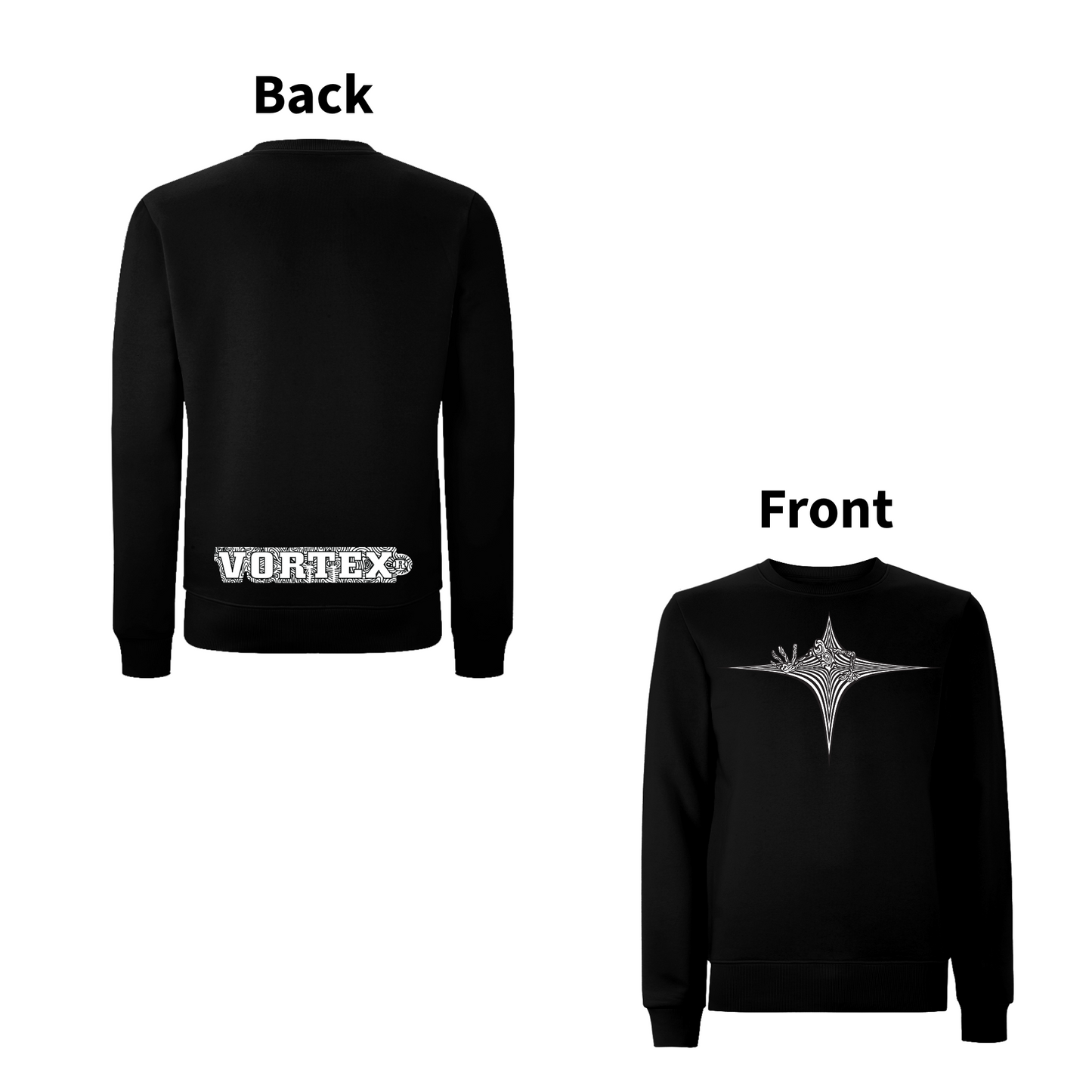 VORTEX - STARGATE front and back print Organic Sweatshirt