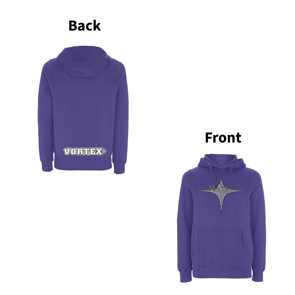 VORTEX - STARGATE front and back print Organic Hoodie – Rave inspired 90s streetwear, retro fashion from Have a nice day london store 