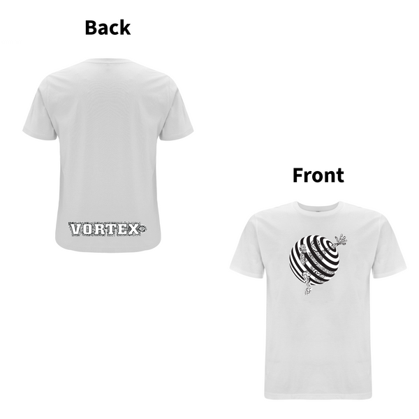 Vortex - TRAPPED front and back print Organic T-Shirt – Rave inspired 90s streetwear, retro fashion from Have a nice day london store 