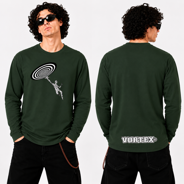 VORTEX - CLOSE ENCOUNTER front and back print Organic Longsleeve