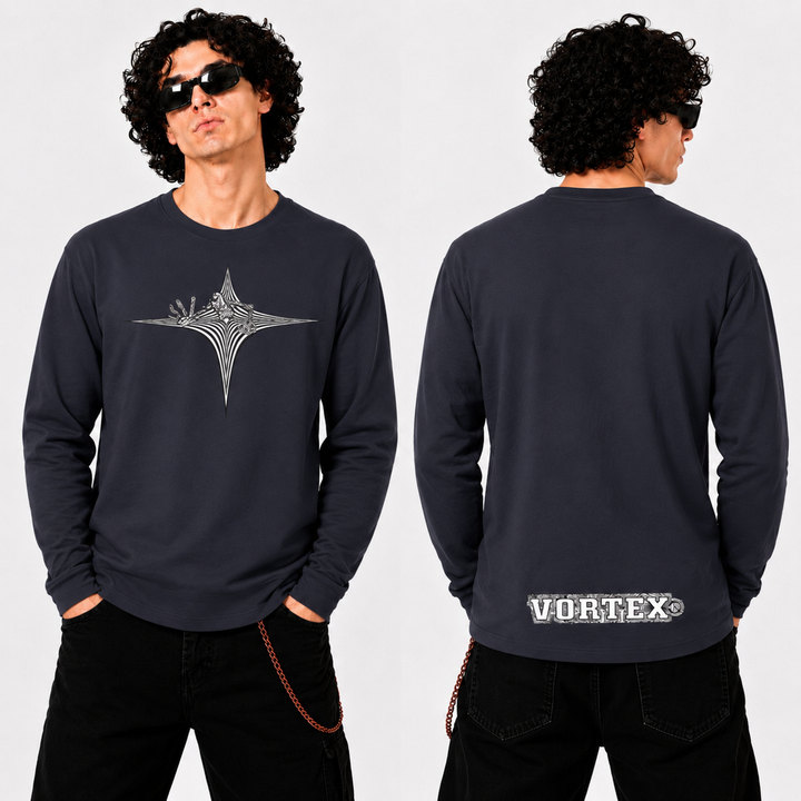 VORTEX - STARGATE front and back print Organic Sweatshirt