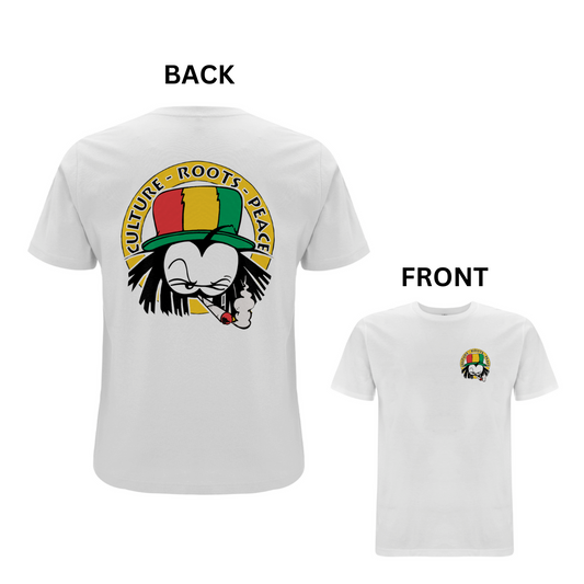 Dready Culture Roots & Peace Front and Back Print T-Shirt