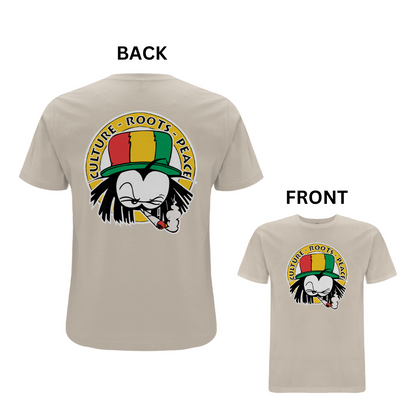 Dready Culture Roots & Peace Front and Back Print T-Shirt