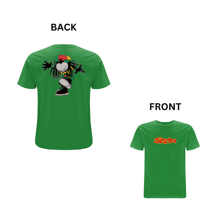 Sista Stamp Front & Back Print T-Shirt – Rave inspired 90s streetwear, retro fashion from Have a nice day london store 