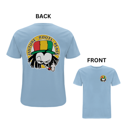 Dready Culture Roots & Peace Front and Back Print T-Shirt