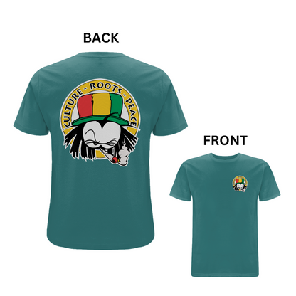 Dready Culture Roots & Peace Front and Back Print T-Shirt