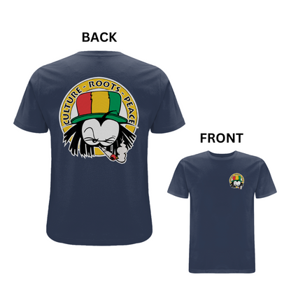 Dready Culture Roots & Peace Front and Back Print T-Shirt