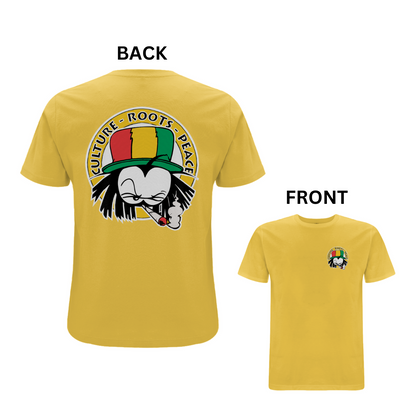 Dready Culture Roots & Peace Front and Back Print T-Shirt