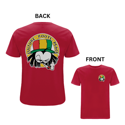 Dready Culture Roots & Peace Front and Back Print T-Shirt