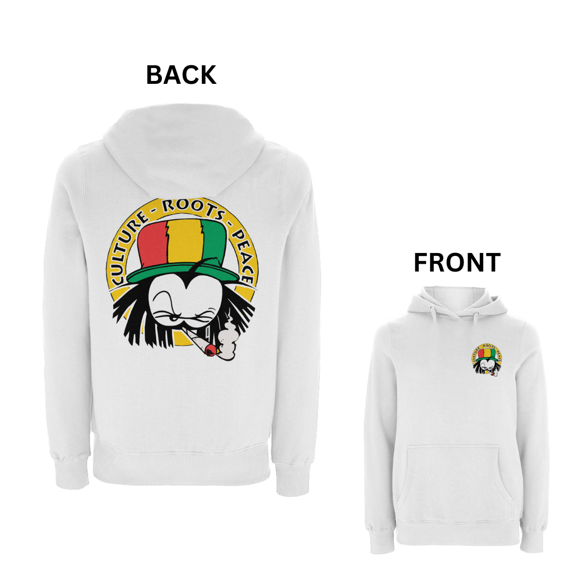 Dready Culture Roots & Peace Front and Back Print Hood
