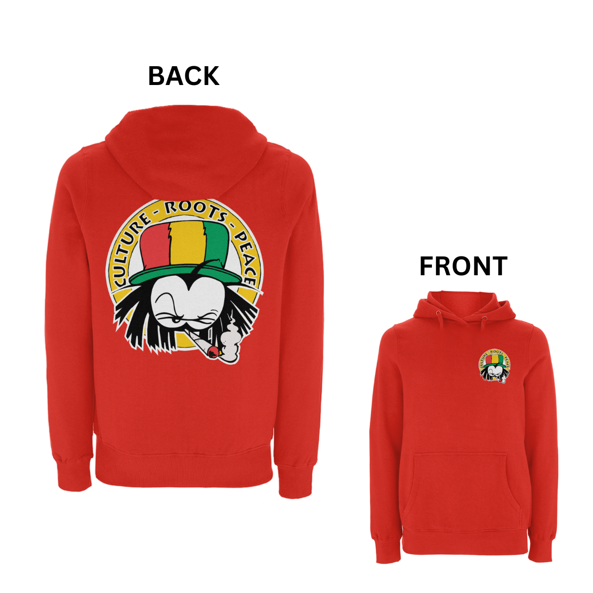 Dready Culture Roots & Peace Front and Back Print Hood