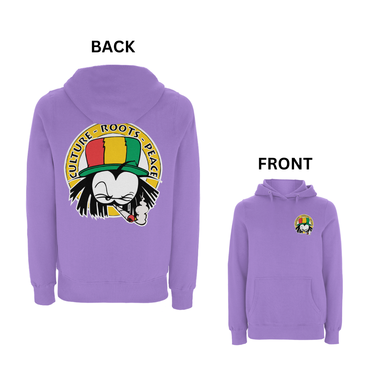 Dready Culture Roots & Peace Front and Back Print Hood