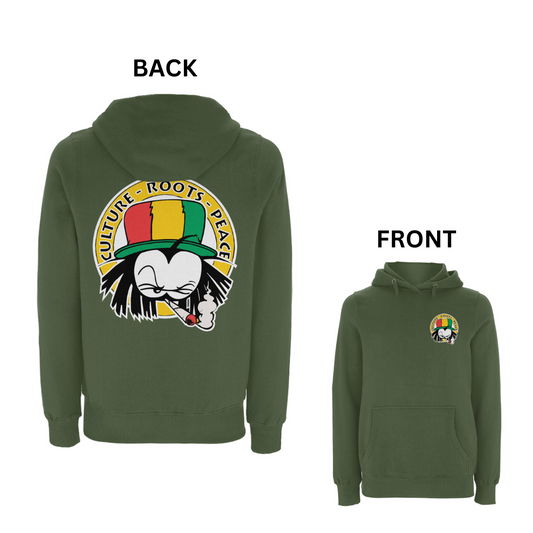 Dready Culture Roots & Peace Front and Back Print Hood