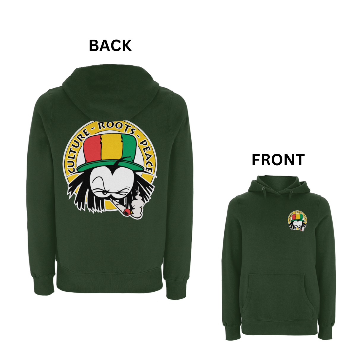 Dready Culture Roots & Peace Front and Back Print Hood