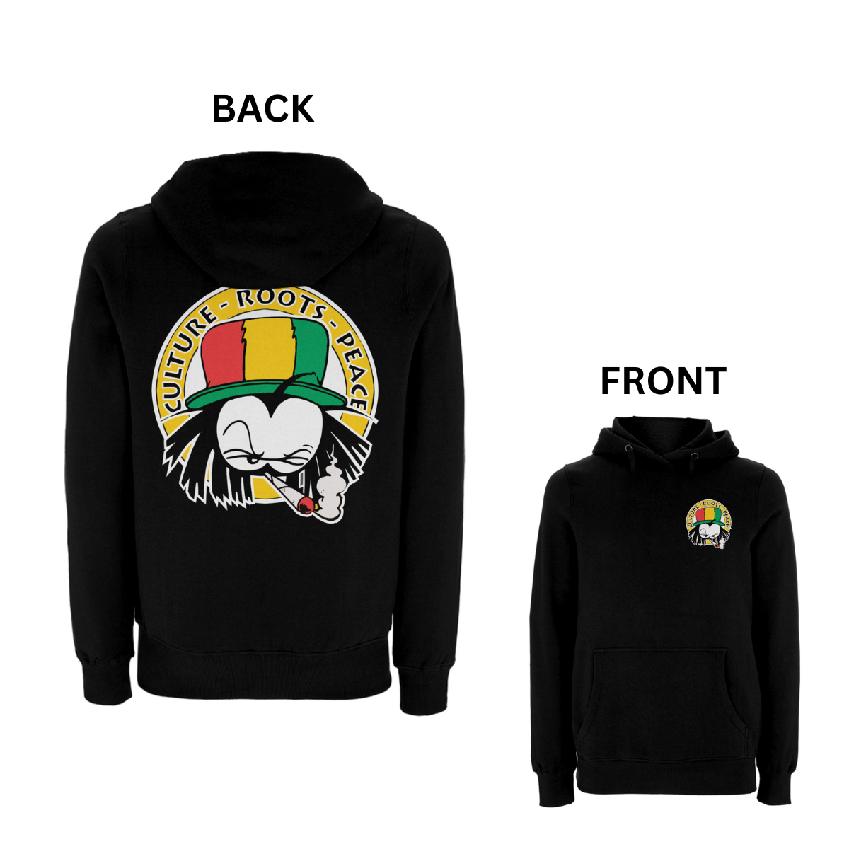 Dready Culture Roots & Peace Front and Back Print Hood