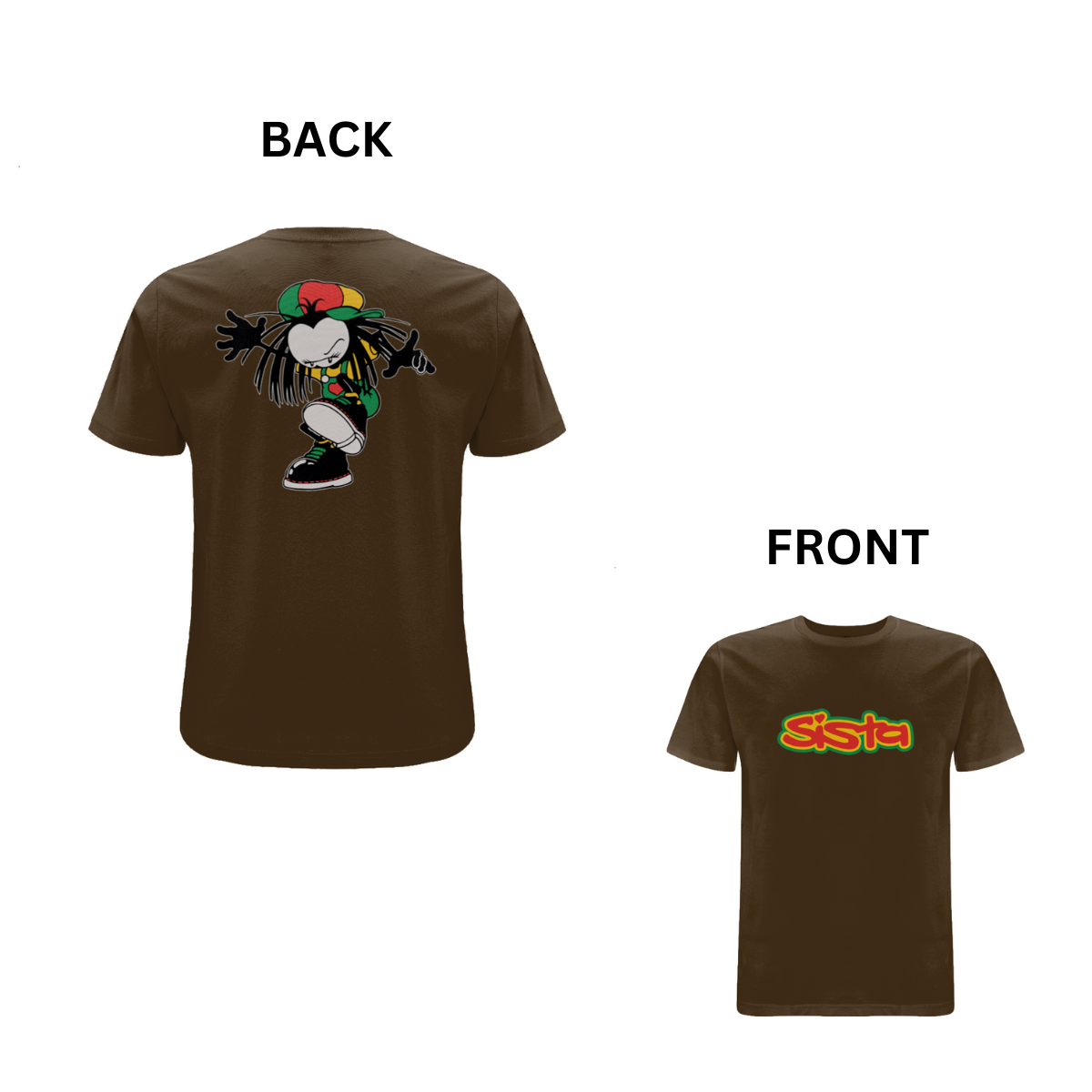 Sista Stamp Front & Back Print T-Shirt