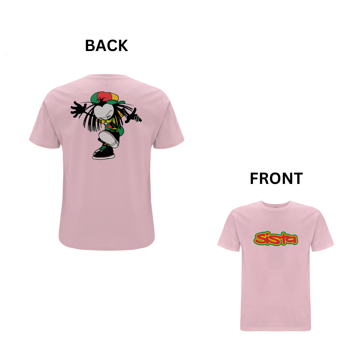 Sista Stamp Front & Back Print T-Shirt