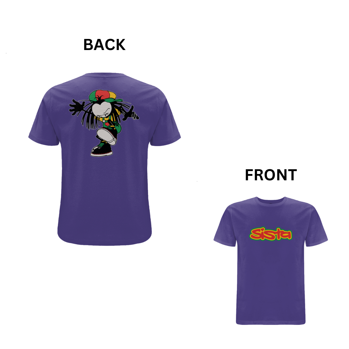 Sista Stamp Front & Back Print T-Shirt