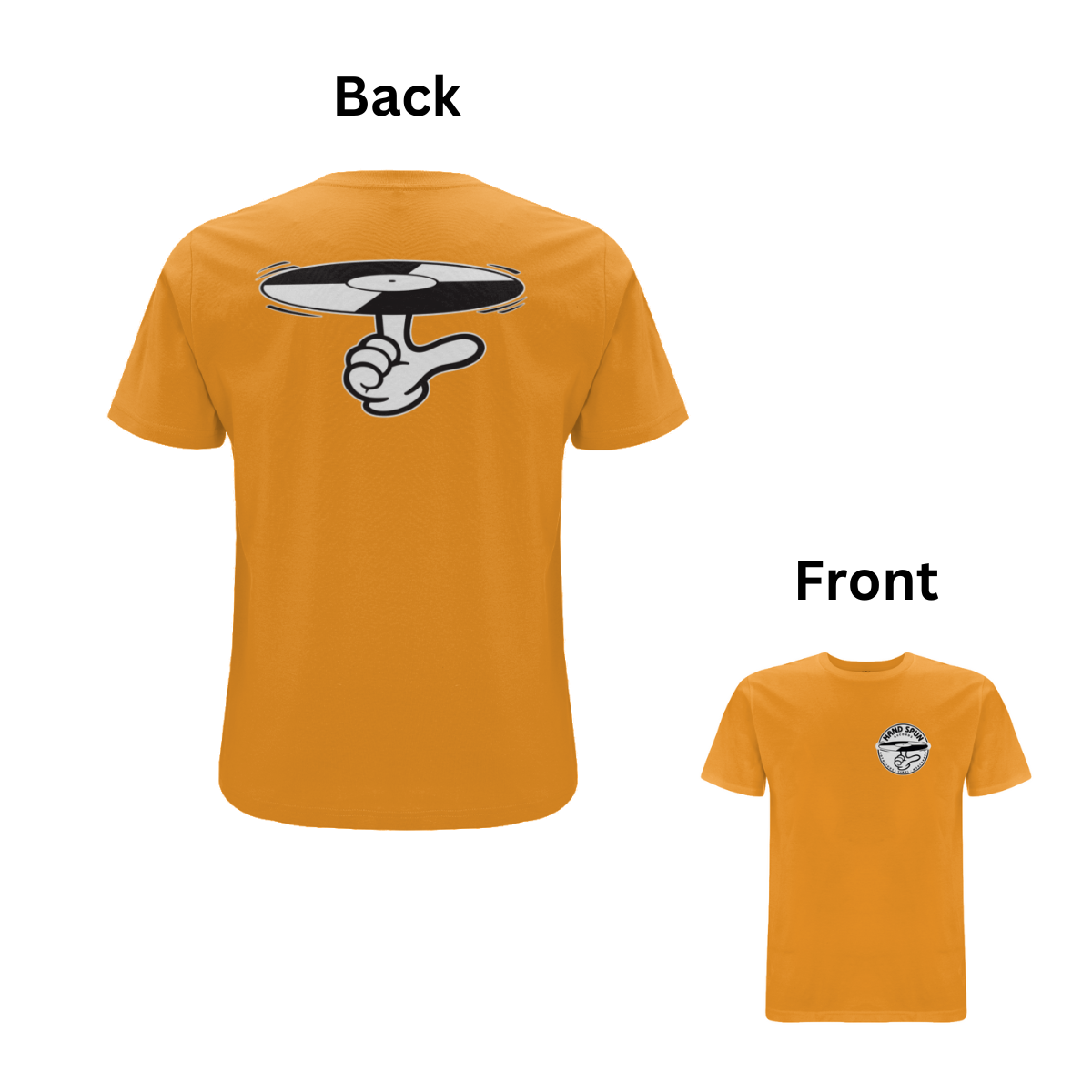 Handspun Records Logo back and front Tee - A Have A Nice Day Brand.
