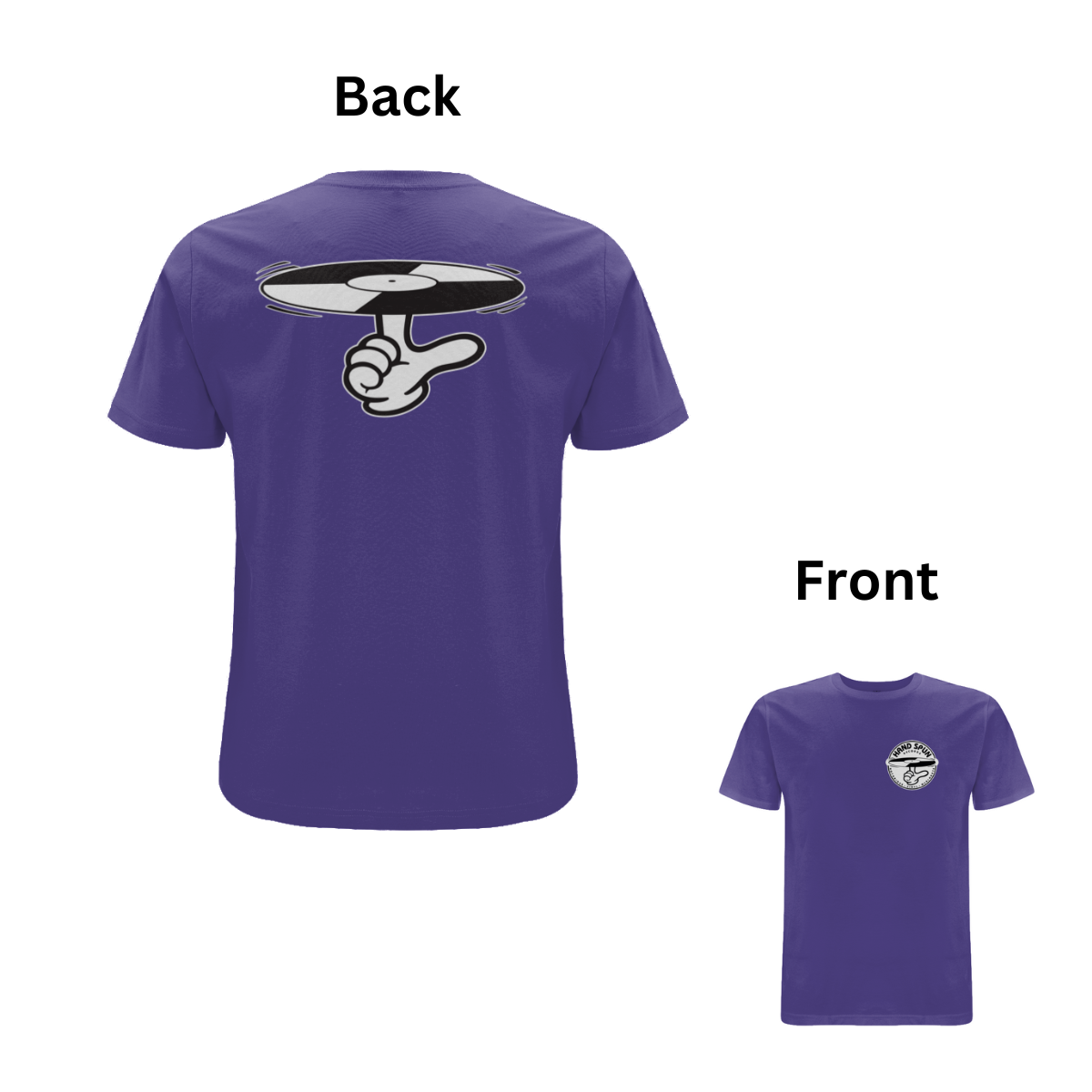Handspun Records Logo back and front Tee - A Have A Nice Day Brand.