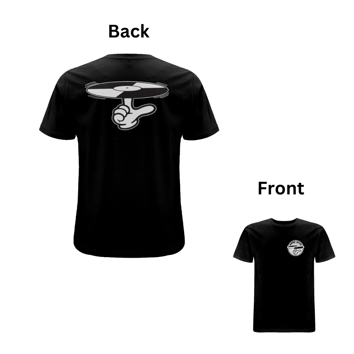 Handspun Records Logo back and front Tee - A Have A Nice Day Brand.