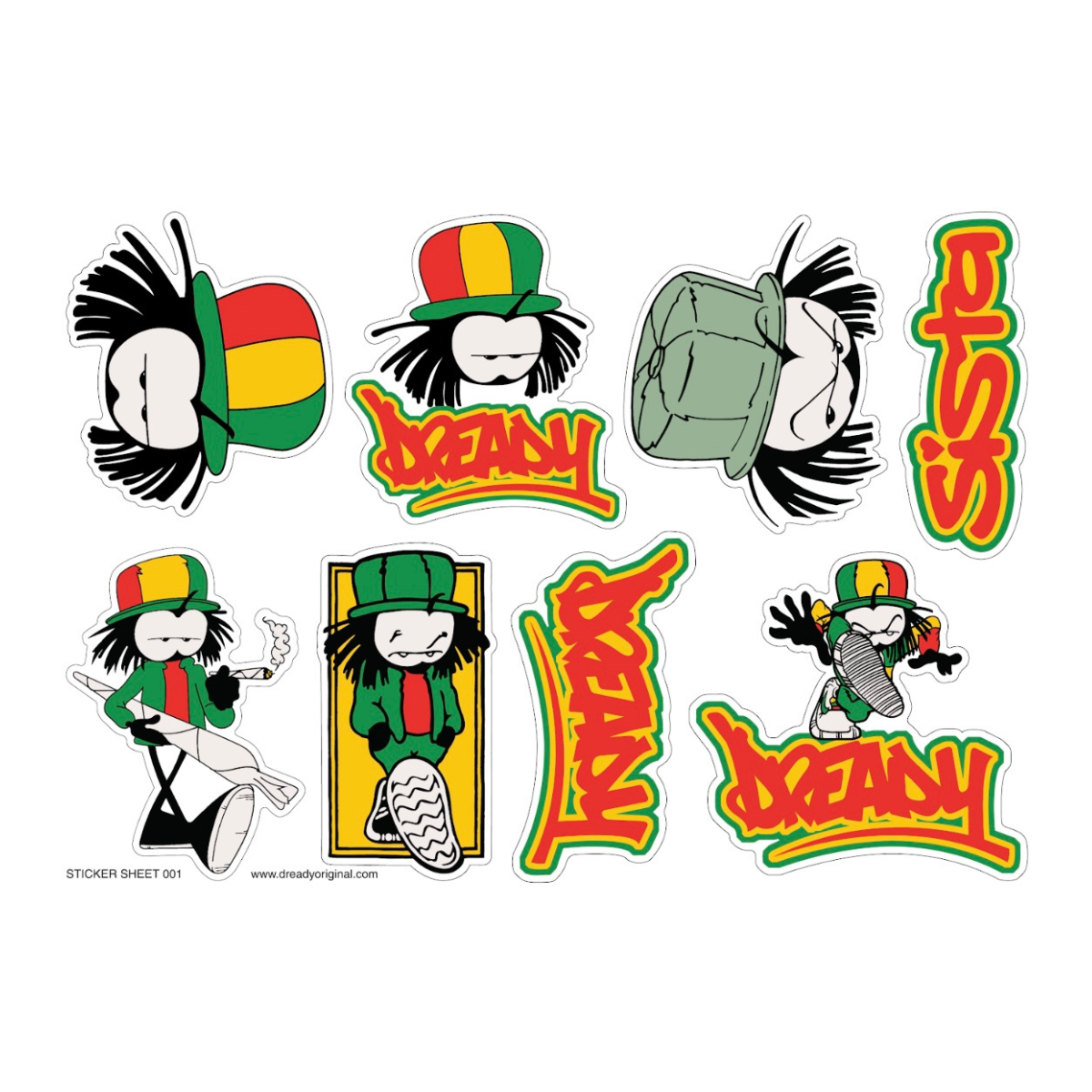 DREADY Original Classic Sticker Sheet 001 – Rave inspired 90s streetwear, retro fashion from Have a nice day london store 