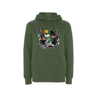 DREADY Spin D Tunez Front print Hood – Rave inspired 90s streetwear, retro fashion from Have a nice day london store 