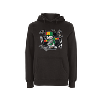 DREADY Spin D Tunez Front print Hood – Rave inspired 90s streetwear, retro fashion from Have a nice day london store 