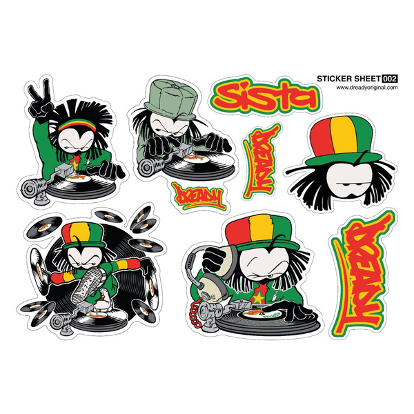 DREADY Original Classic Sticker Sheet 002 – Rave inspired 90s streetwear, retro fashion from Have a nice day london store 