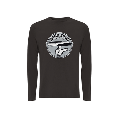 Handspun Records Front Print Grey Logo - Long Sleeve Tee