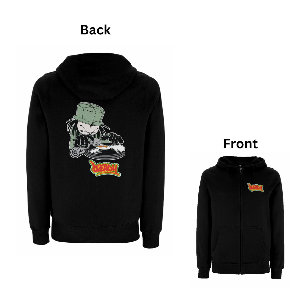 DJ DREADY 90's Classic Front and Back Print Hoodie – Rave inspired 90s streetwear, retro fashion from Have a nice day london store 