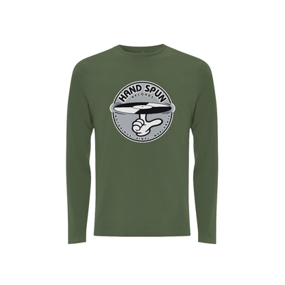 Handspun Records Front Print Grey Logo - Long Sleeve Tee
