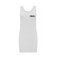 Sista Wear it your Way- Front logo - Extra Long stretch tank top dress – Rave inspired 90s streetwear, retro fashion from Have a nice day london store 