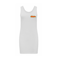 Sista Wear it your Way- Front logo - Extra Long stretch tank top dress – Rave inspired 90s streetwear, retro fashion from Have a nice day london store 